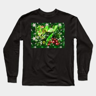 Holiday berries and floral print Long Sleeve T-Shirt